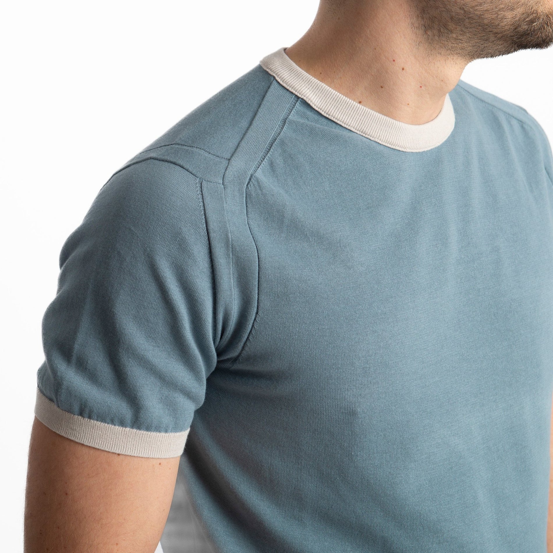 T Shirt in Maglia Extrafine Acqua Marina - SEASON LAB