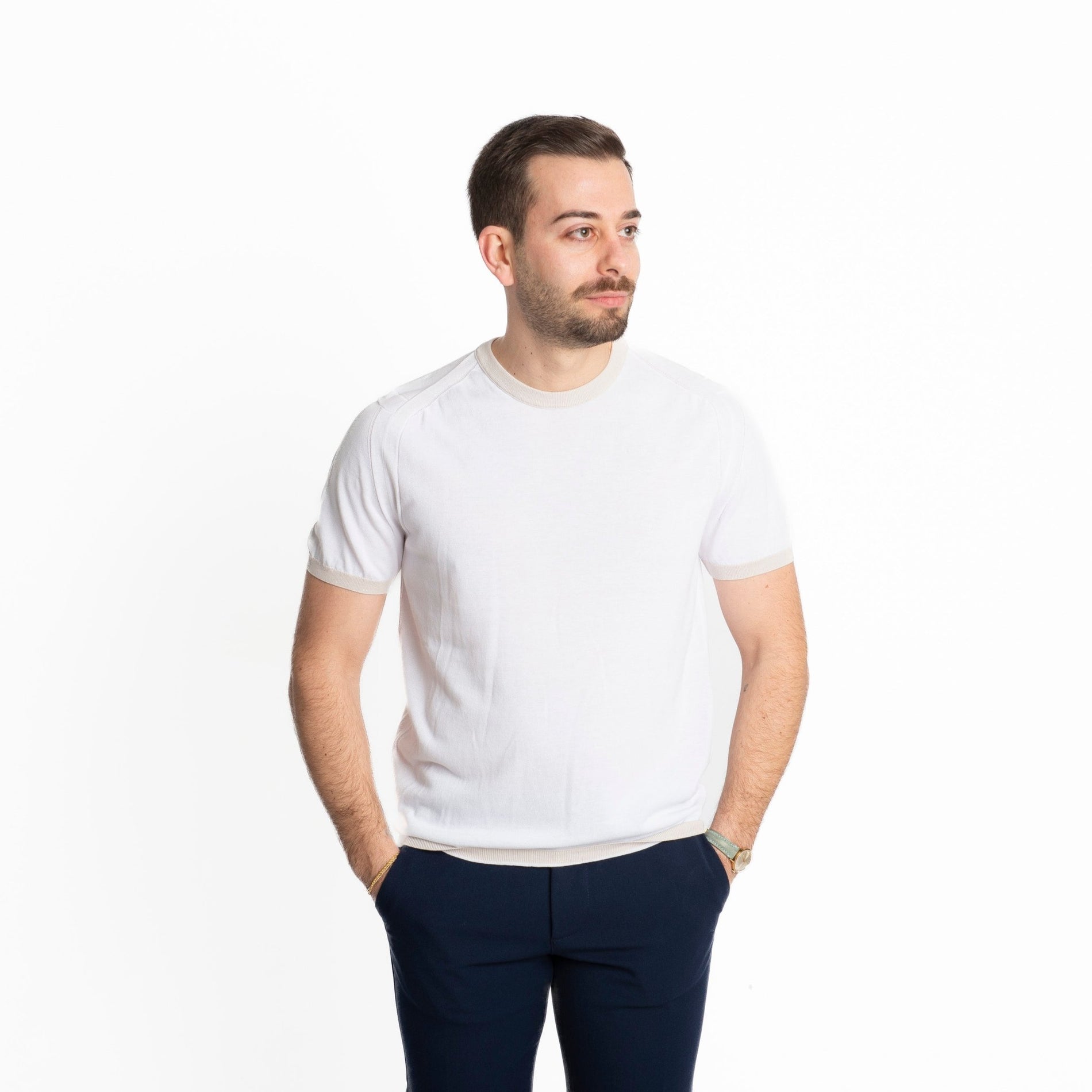 T Shirt in Maglia Extrafine Bianco - SEASON LAB