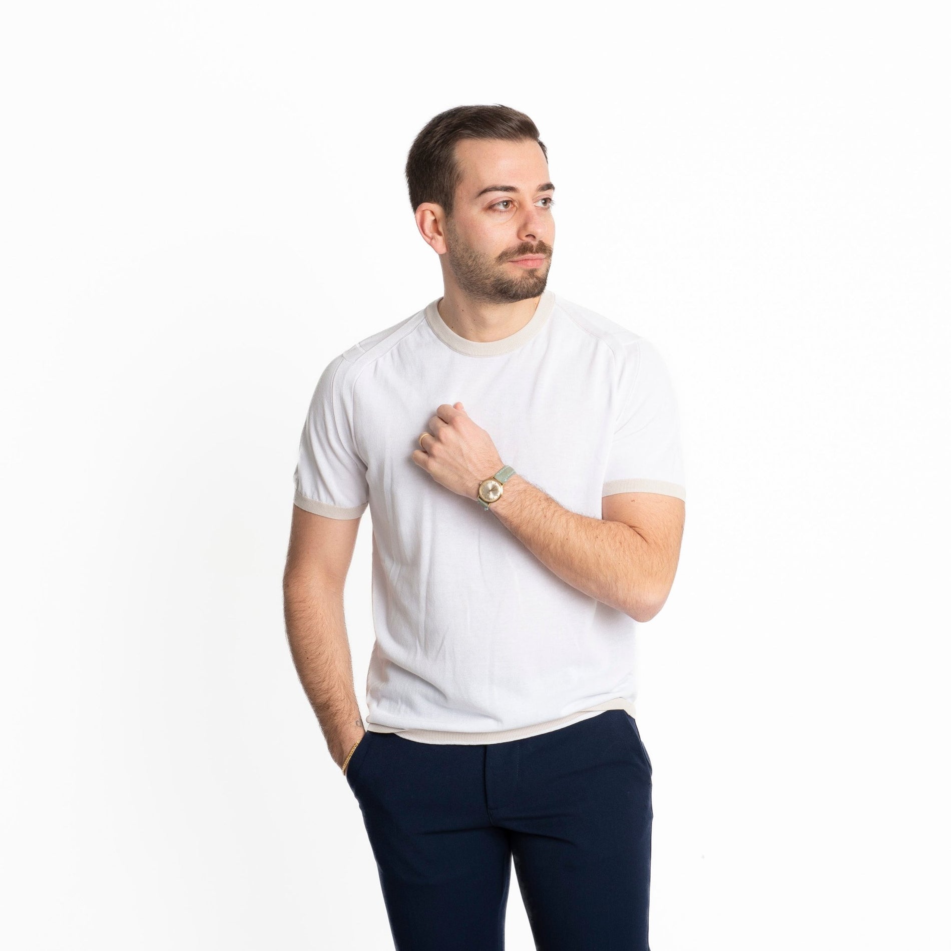 T Shirt in Maglia Extrafine Bianco - SEASON LAB