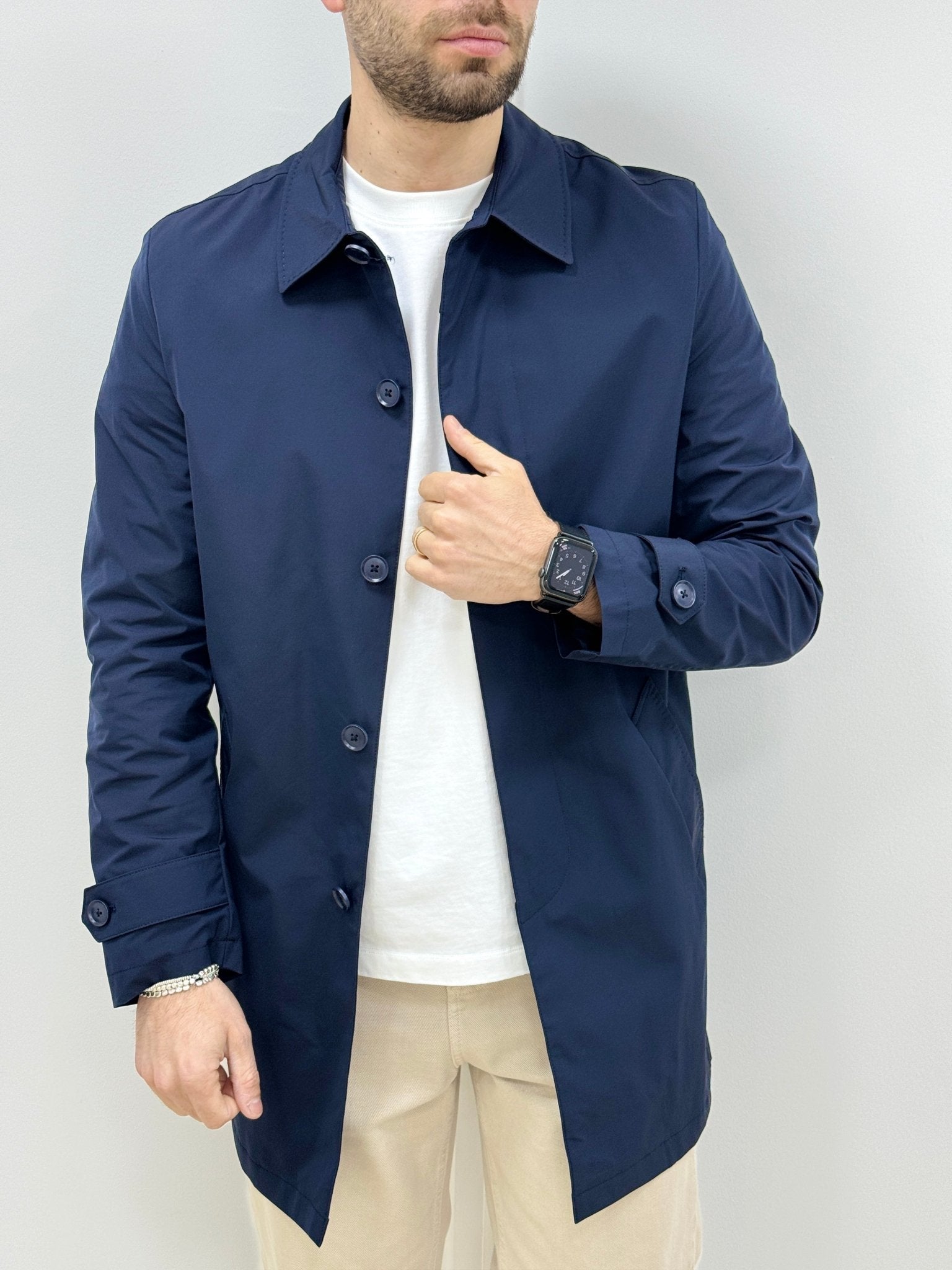 Trench Uomo Collo Camicia Blu - SEASON LAB