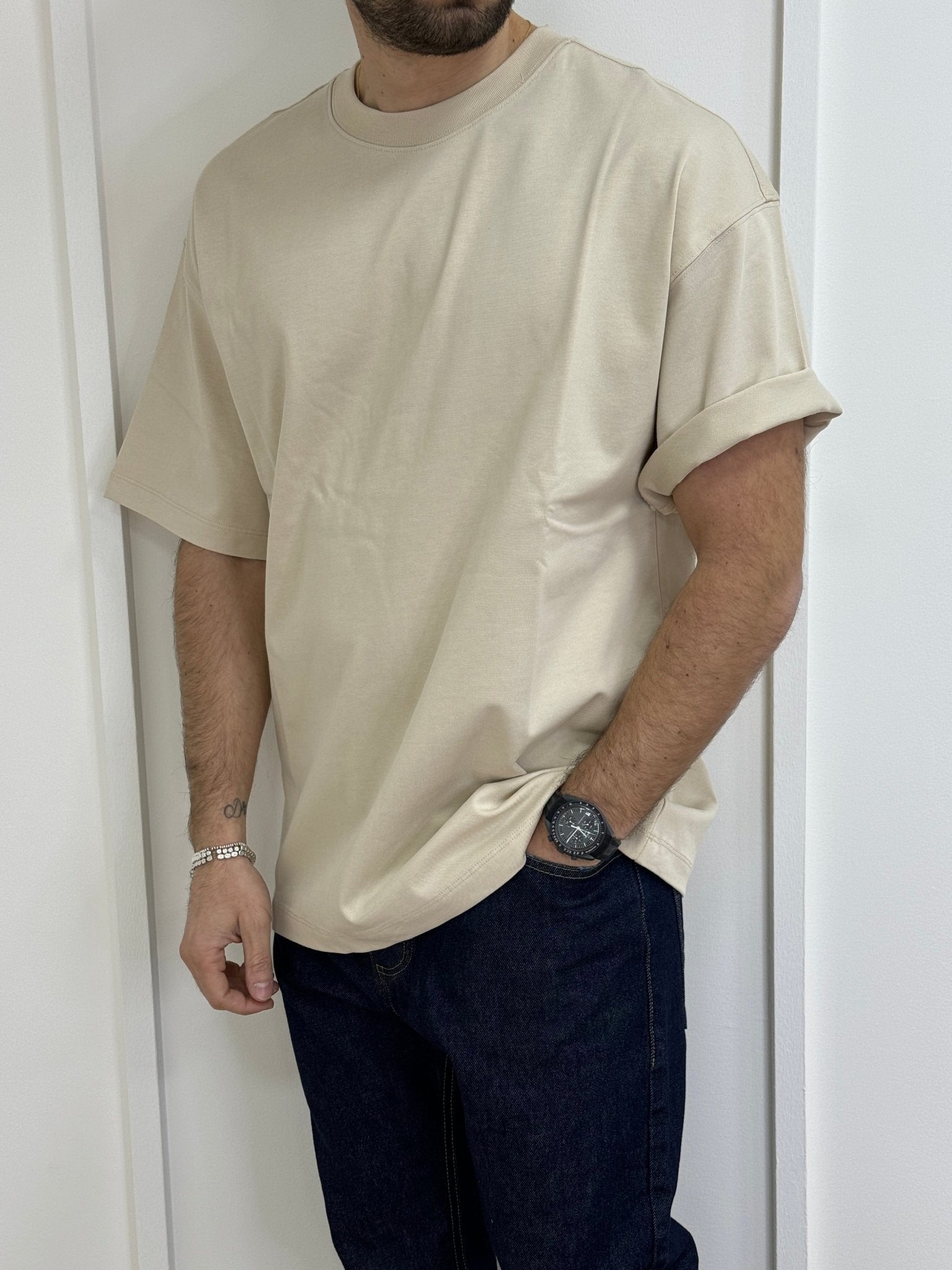 T-Shirt Basic Relax Fit beige - SEASON LAB